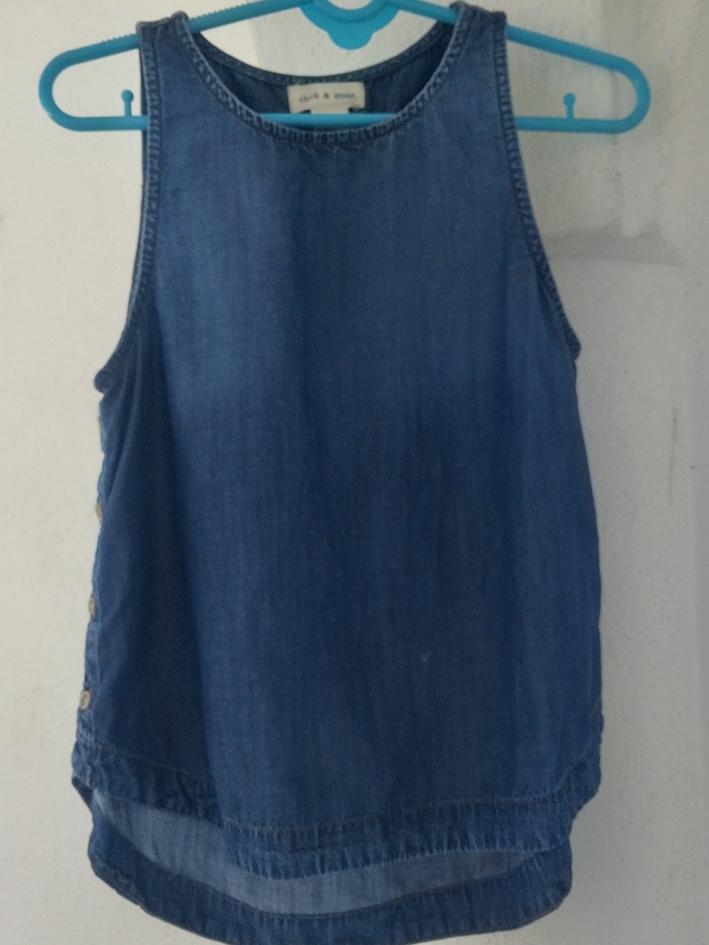 Cloth & Stone Denim Sleeveless Tank Top - Blue